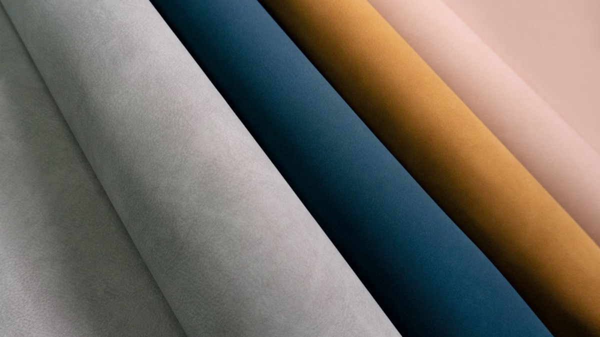 Rolls of leatherette in assorted colours