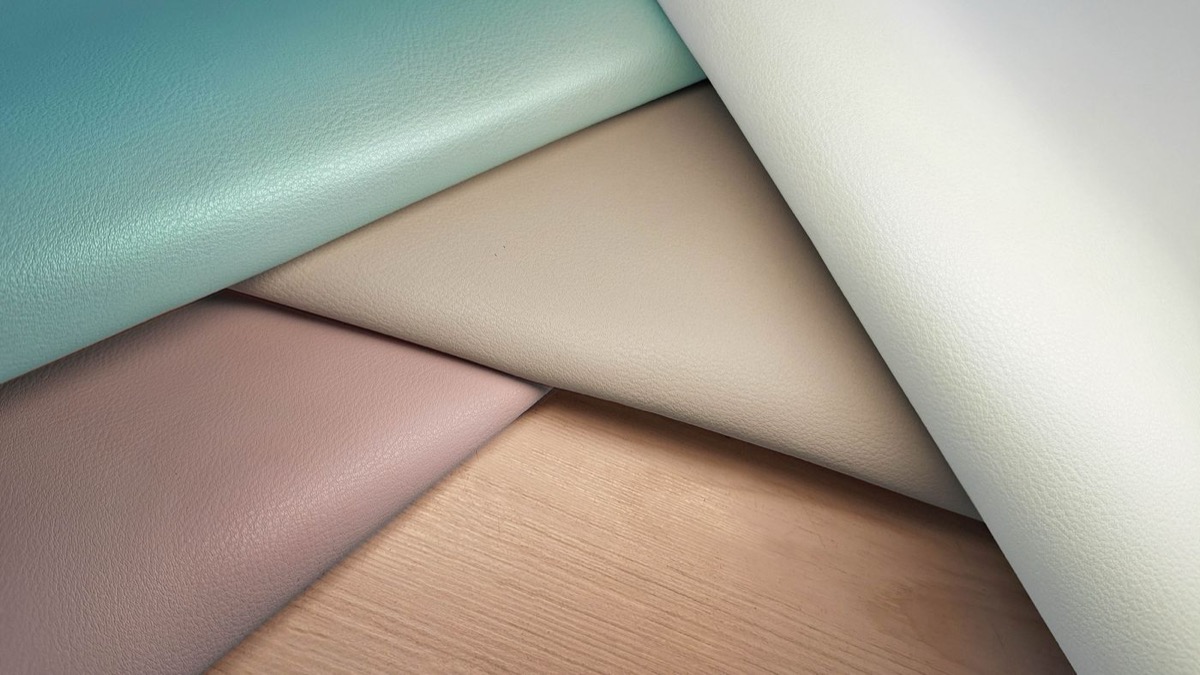 Leatherette swatches in soft colour range